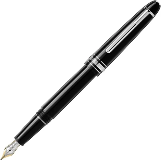 NEW MONTBLANC Meisterstuck Platinum Fountain Pen F Leather pen sleeve ...