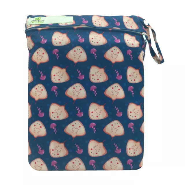 REUSABLE WET BAG FOR CLOTH NAPPY / DIAPER / SWIMMERS Pinky Ray