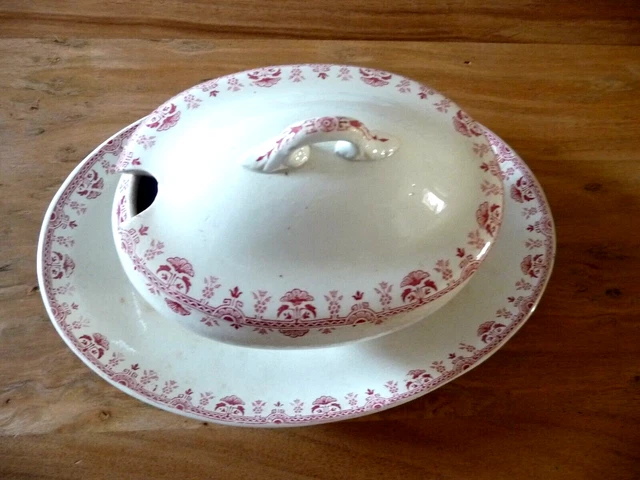 ANCIENNE ROSE PORCELAINE opaque de Gien Terre de Fer Modèle Grenade EUR