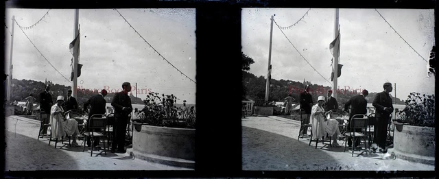 Vintage PL28L8n7 Amateur Glass Plate Photo Family c1930 NEGATIVE Stereo