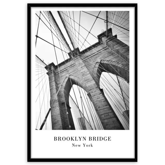 Gerahmtes Bild New York 50 x 70 cm I Rahmenbild Manhatten Brooklyn Bridge Rahmen