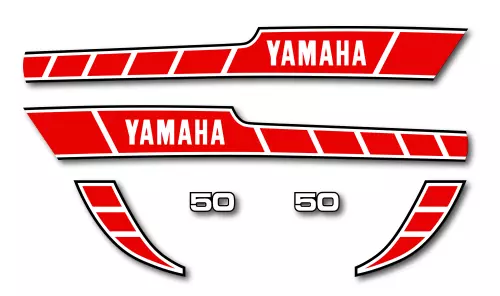 YAMAHA RD 50 - Kit déco Sticker decals - RD50 - 1978 - red