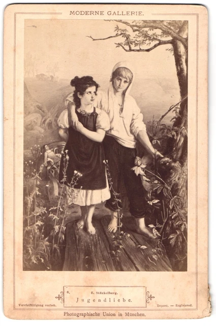 Fotografie Photographische Union, München, Gemälde Jugendliebe nach E. Stückelb