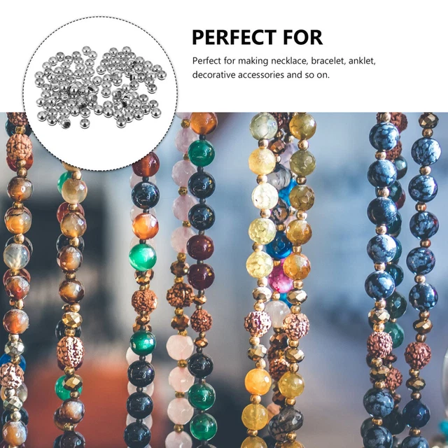 100 Pcs Hole Loose Beads Through Hole Beads Keychain Necklace Accessories 5