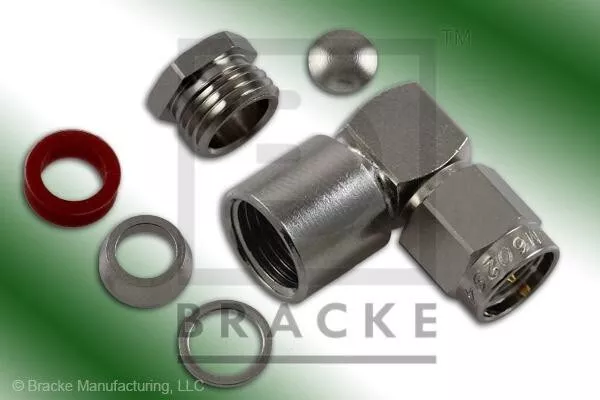 SMA Male Right Angle Connector Clamp RG55, RG58, RG142, RG223, RG400 BM60294