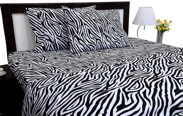 Sheet Set Zebra Print My Pillow 1000 TC 100% Giza Egyptian Cotton Sheets