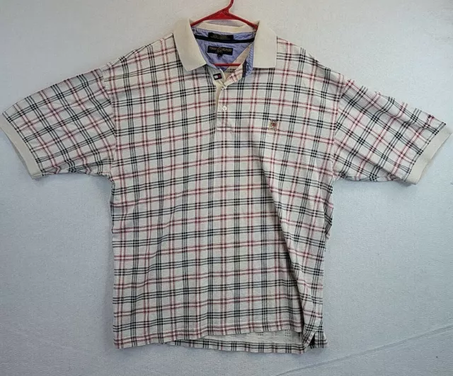 Tommy Hilfiger Golf Mens Tour 18 Plaid Logo Polo Shirt  Size XL