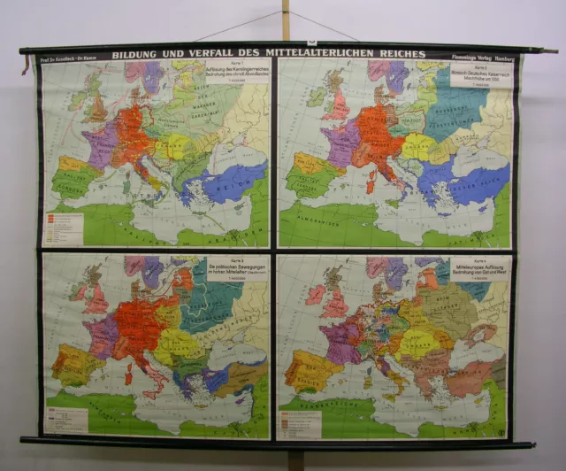 Schulwandkarte Wall Map Beautiful Education Decay German Reiches 205x164 ~ 1957