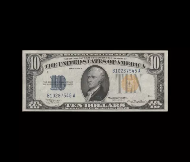 Amazing 1934A $10 Silver Certificate North Africa Choice Uncirculated