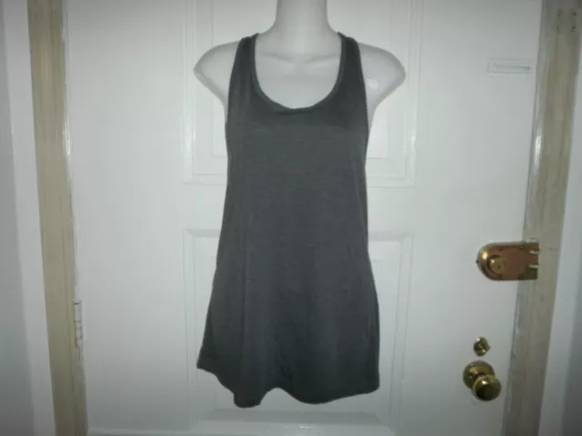 Old Navy Active Go Dry  Gray Cut Out Back Sleeveless Athletic Tank Top Sizel