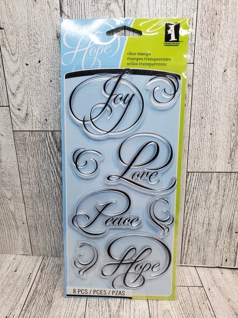Inkadinkado Hope Clear Acrylic Stamps 8pc NEW