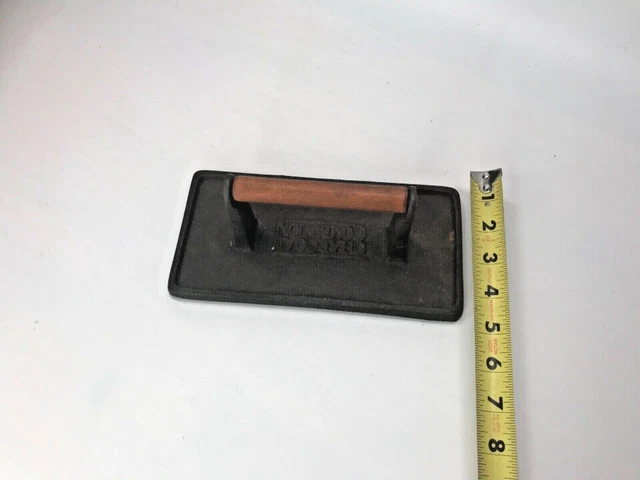 - Cast Iron Meat Press- 9" Rectangular/Grill Marks- Charcoal Companion