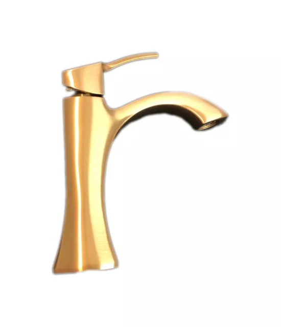 MOEN Voss Single Hole Single-Handle High-Arc Bathroom Faucet in Brushed Gold
