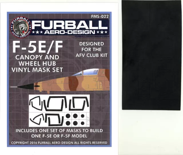 Furball Decals 1/48 NORTHROP F-5E/F TIGER Canopy & Wheel Hub Vinyl Mask Set