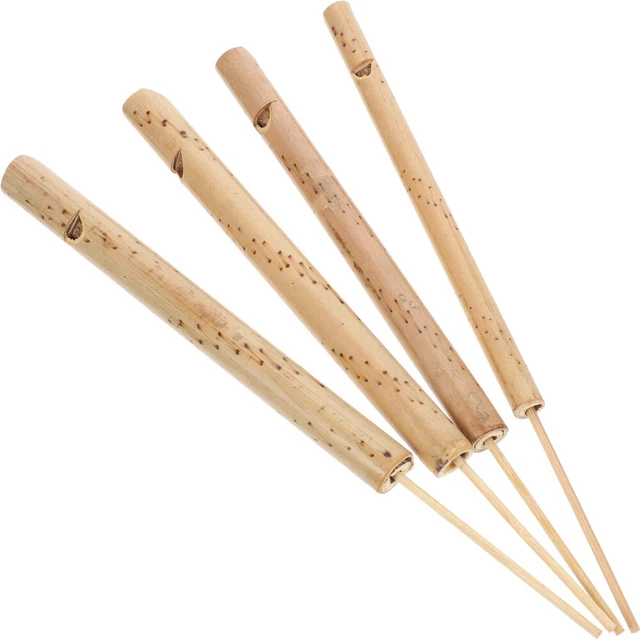 4 piezas juguetes artesanales silbato flauta de bambú pájaro silbato plástico alondra silbato niño pequeño