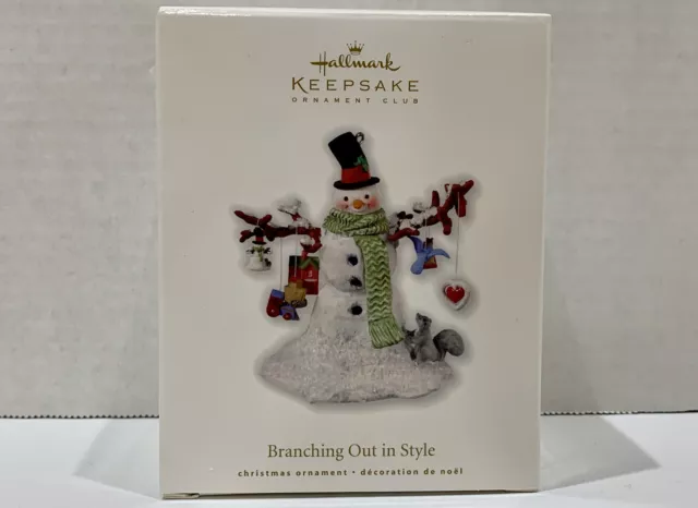 NEW Hallmark Keepsake Snowman Branching Out in Style Christmas Ornament 2010