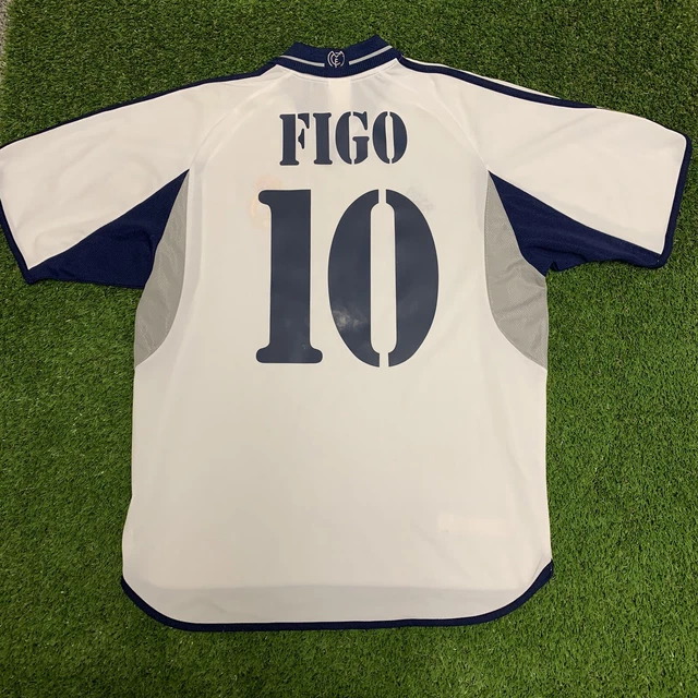 adidas REAL MADRID 「FIGO 10」　M　deadstock 2000-01 Real Madrid Home Shirt Figo #10 - 5/10 - (L)