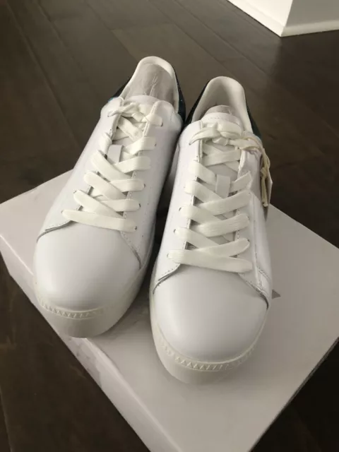 ASH CULT Platform Trainers Sneakers White/Turquoise Leather 36, US 5.5 | 9022 AW