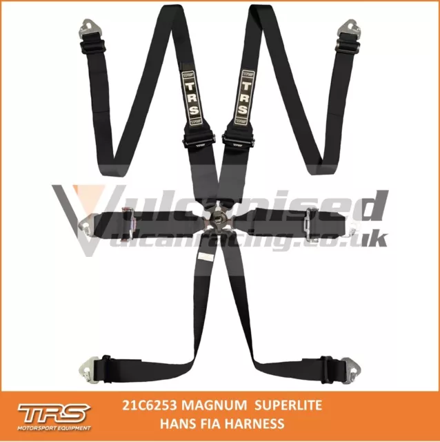 2023 Made TRS Magnum Superlite 6 point Hans Harness FIA Approved Red Black Blue