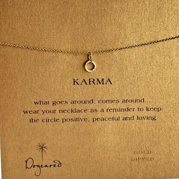 Dogeared Mini Karma Circle Necklace 18 in Gold Dipped Chain