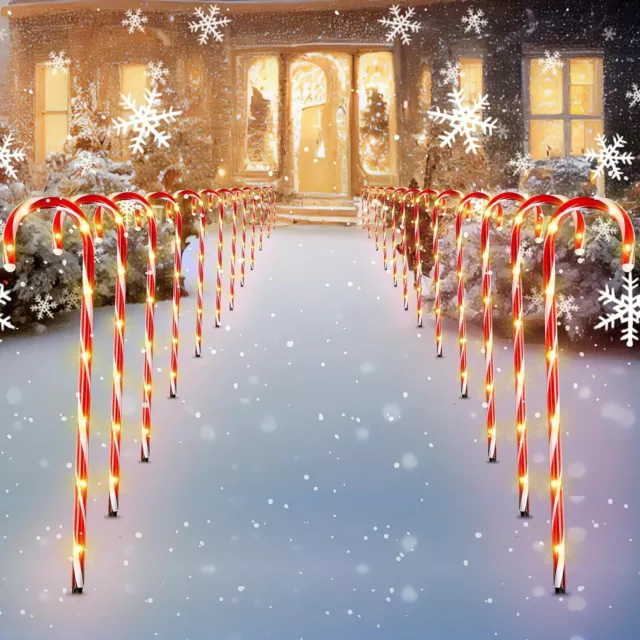 10 Pack Candy Cane Lights Christmas Decor Pathway Yard Xmas Tree Lights Makers