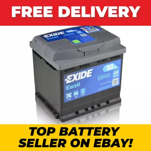 EB500 Exide Excell Car Battery 079SE 50Ah 450A - 012 Starter Battery 3 Years Wty