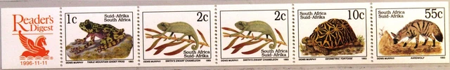 RSA SÜDAFRIKA SOUTH AFRICA 1996 WZ 9 890-91 893 898 II C Tiere Fauna Animals MNH