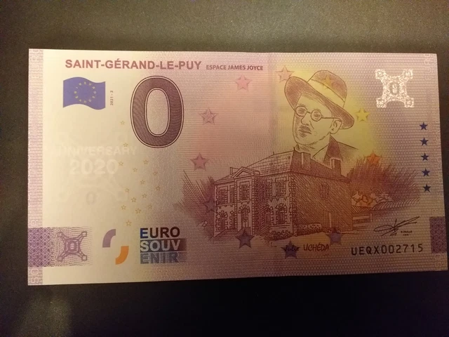 billet 0 euro france 2021-2 UEQX SAINT-GERAND-LE-PUY anniversary 2020 neuf