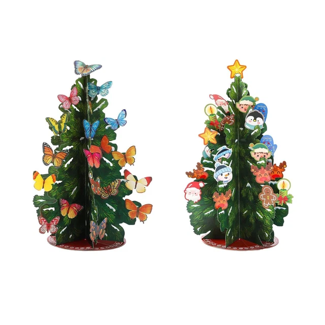 Carte De Voeux Noël Pop-up 3D Avec Chat - Design Unique, 13,2x17 Cm, Inclut Enveloppe, Parfait Pour Un Cadeau