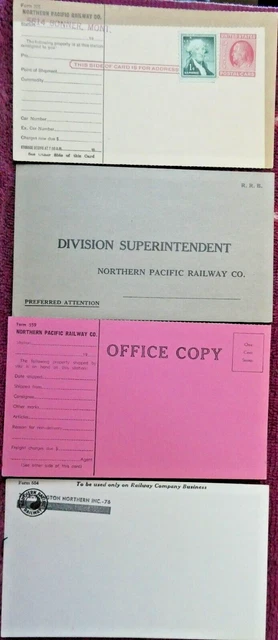 Railroad Ephemera Northern Pacific Business Postcards lot of 6 1940s