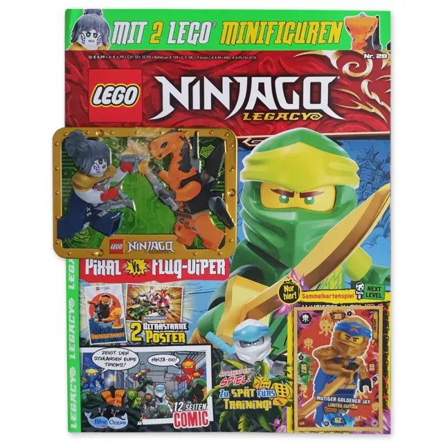 Lego® Ninjago Legacy Magazin Nr. 28 Comics Pixal vs Flug-Uiper und LE8 Karte