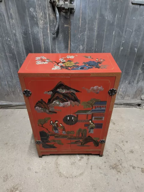 Chinese Oriental Chinoiserie Antique Style Cabinet Cupboard 2