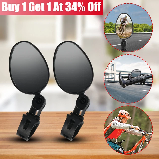2X Bicycle Bike Cycle Handlebar Rear View Mirrors Rearview Rectangle Back Mirror