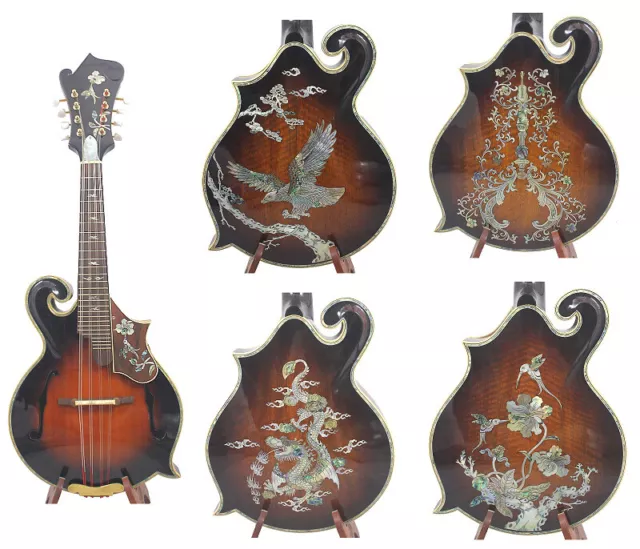 Alulu F style Mandolin Solid Maple wood & Spruce top,abalone inlaid, NF5MI33-46