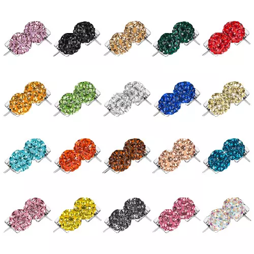 1 Paar Ohrringe Shamballa Schmuck Ohrringe Kugel Strass Kristall Bling Ball