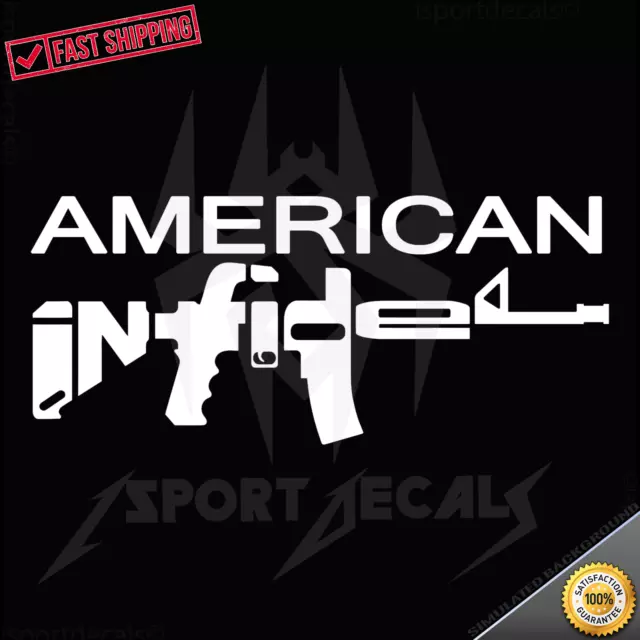 Calcomanía de vinilo American Infidel divertida ventana para autocamión portátil