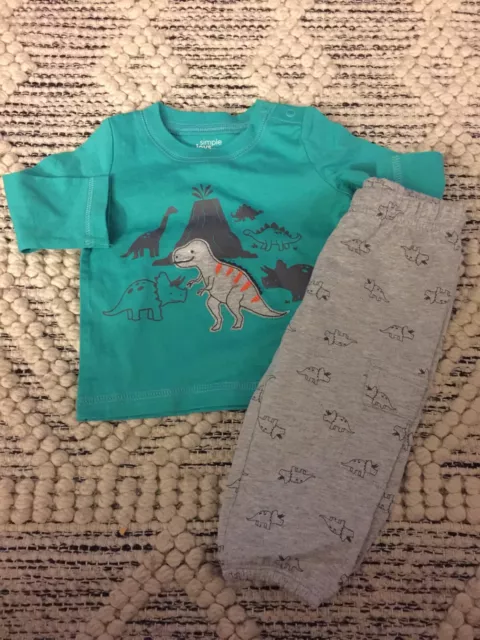 Simple Joys By Carter’s Baby Boys 2 Piece Set Dinosaurs Outfit Size 3-6 Months