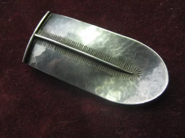 Vintage silbern Clip Brosche Bauhaus Otto Scharge 900 Silber gehämmert Werkbund