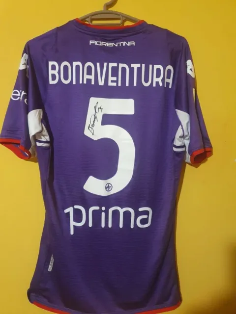 Maglia Gara Fiorentina calcio  Autografata Bonaventura Serie A Match Worn issued 2