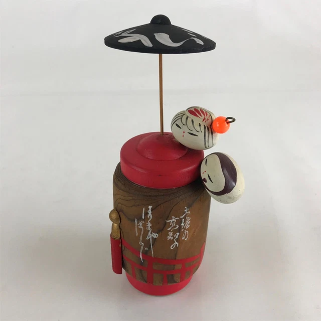 Japanese Wooden Kokeshi Doll Vtg Figurine Traditional Craft Toy KF616