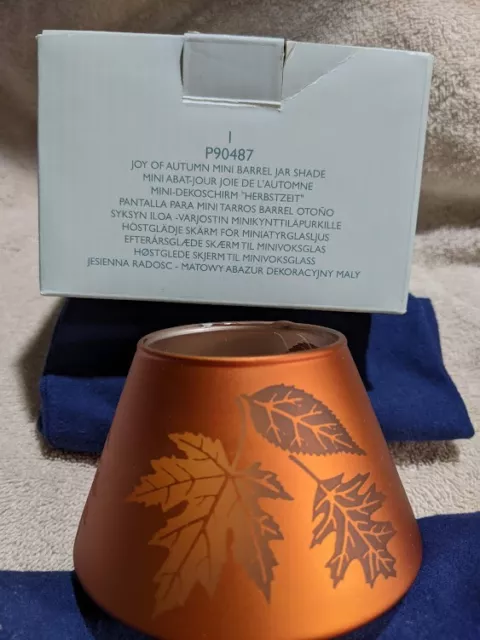 PartyLite Joy of Autumn Mini Barrel Jar Shade P90487