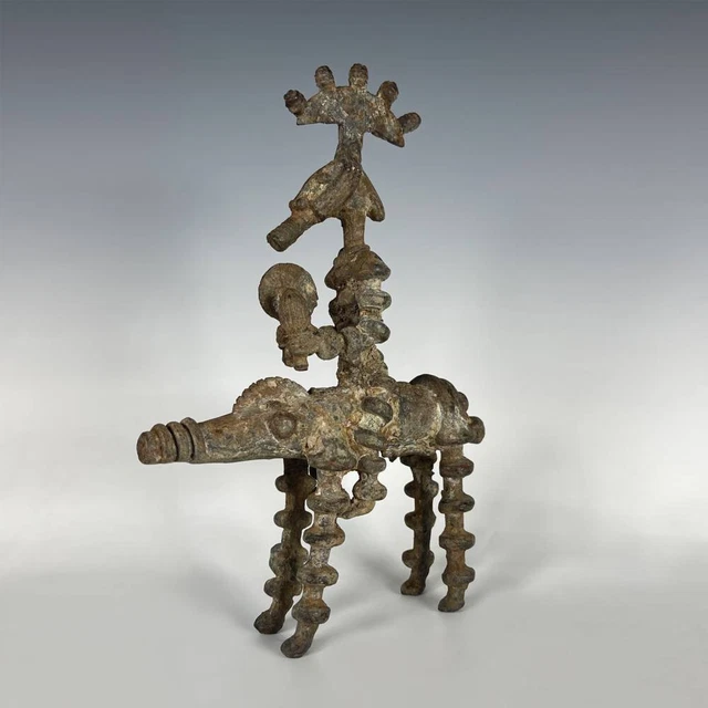 Equestrian Figure Bronze Bobo People Burkina Faso West Africa Early 20Th C.