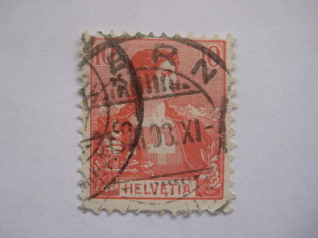 Schweiz Helvetia 1907 Mi.Nr. 98 gestempelt  10 C.  Falzrest