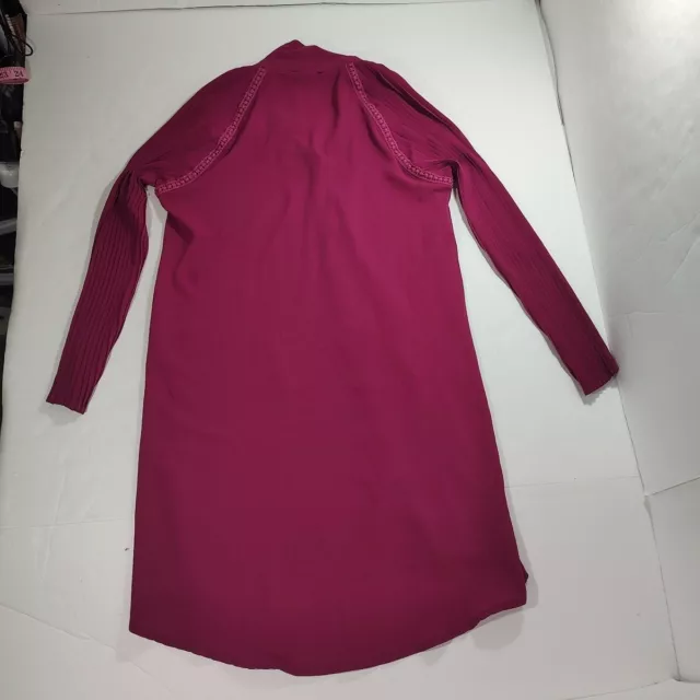 BoHo Vesper Shirt Dress Women Plus Size 40 Rib Knit Berry Wine Collared 3