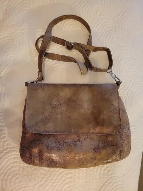 Cofi Genuine Leather Bronze Crossbody Bag Purse, BEAUTIFUL BAG!