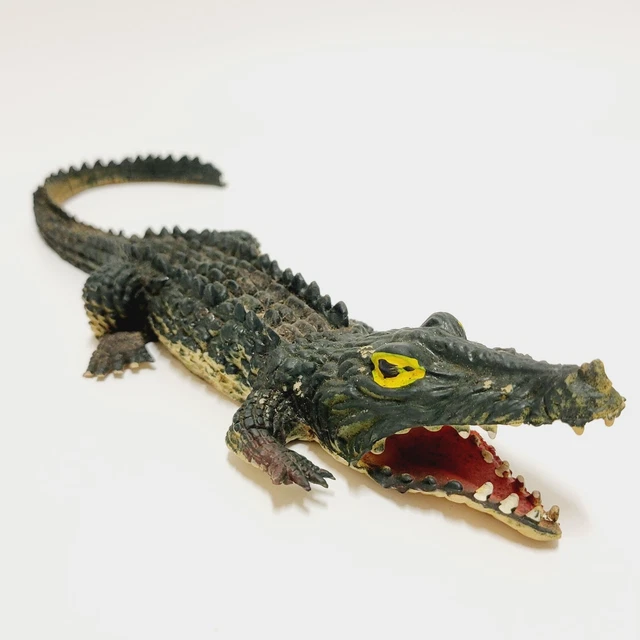 Rubber Alligator Crocodile Toy Figure 15" Vintage Made in Hong Kong