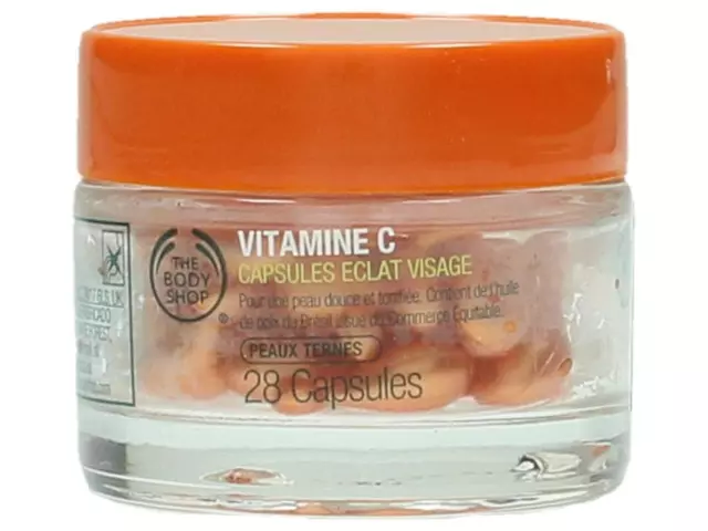 Neu Body Shop Vitamin C Gesichtsstrahlung Kapseln sehr seltener ARTIKEL