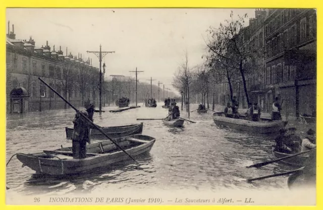 cpa FRANCE Inondations de PARIS en 1910 Les SAUVETEURS à MAISONS ALFORT Flood
