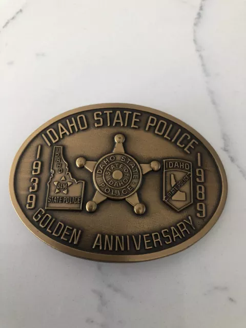 Idaho State Police Golden Anniversary 1939-1989 Belt Buckle