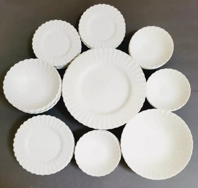 J.G. Meakin Classic White Plates Bowls Serving Pieces Set of 42 Pieces  L2578